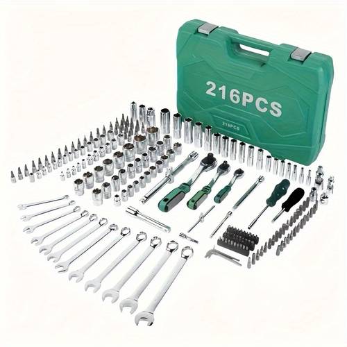 high end professional 216 tools suit 1 4 3 8 1 2 drive depth and ratchet spanner set suit s2 and cr v sleeve auto parts repair fast ratchet wrench and other auto repair parts professional racing grade repair tools suit