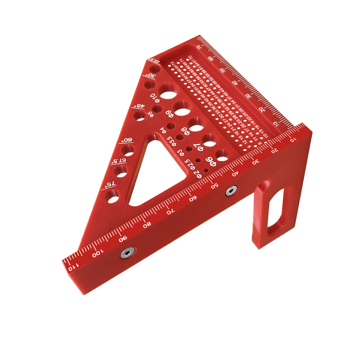 Escuadra de Carpintero ABS con Transportador y Regla de Medición 3D Multiángulo y Funciones de Marcado con Pin Antipérdida para Carpintería y Construcción Precisas - Herramienta de Diseño de 22.5°-90°