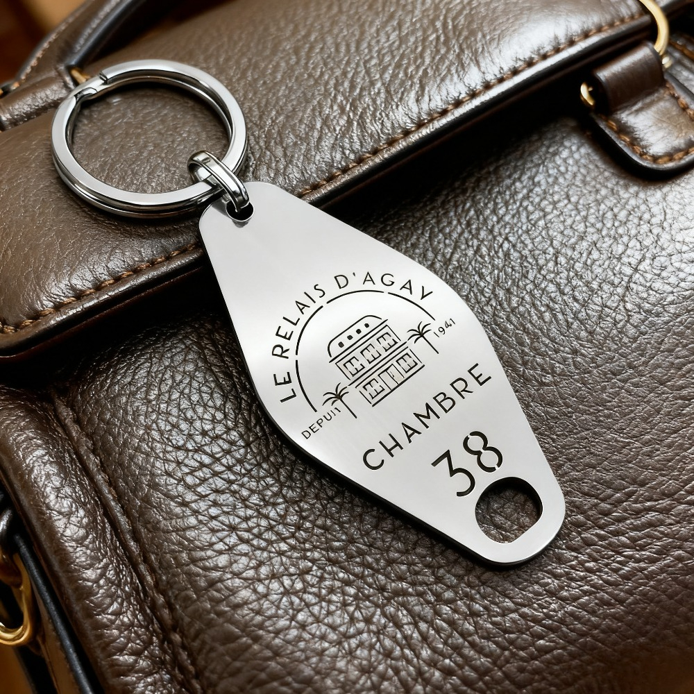 TEMU Men's Keychain - Company, Studio, Factory, Hotel, Logo Badge, Family Photo Sign With Plate - Personalized Custom Stainless Steel Large Keychain,