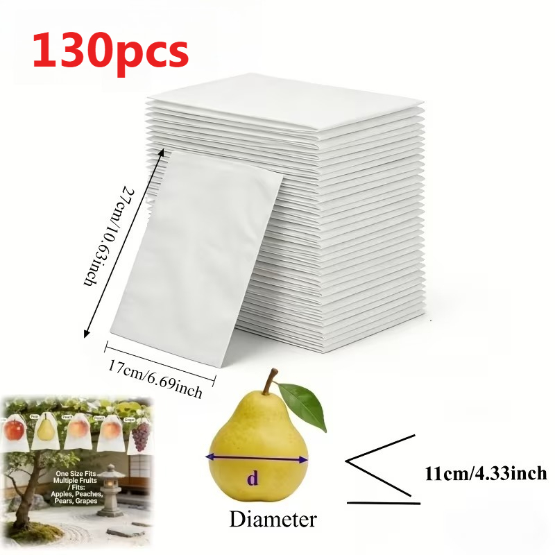 130pcs Fruit Protection Bags | Nylon Mesh Breathable Drawstring Closure, For Grapes And , Insect And Bird Proof