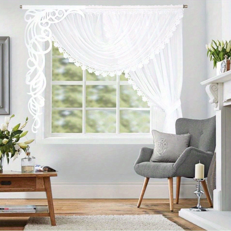 E-shop 1 Paneel Moderne Minimalistische Lichtfilternde Vorhang, Trilon-Stoff, Weich & Glatt, Sichtschutz, Elegantes Hohl-Muster-Design, 400x160cm, für
