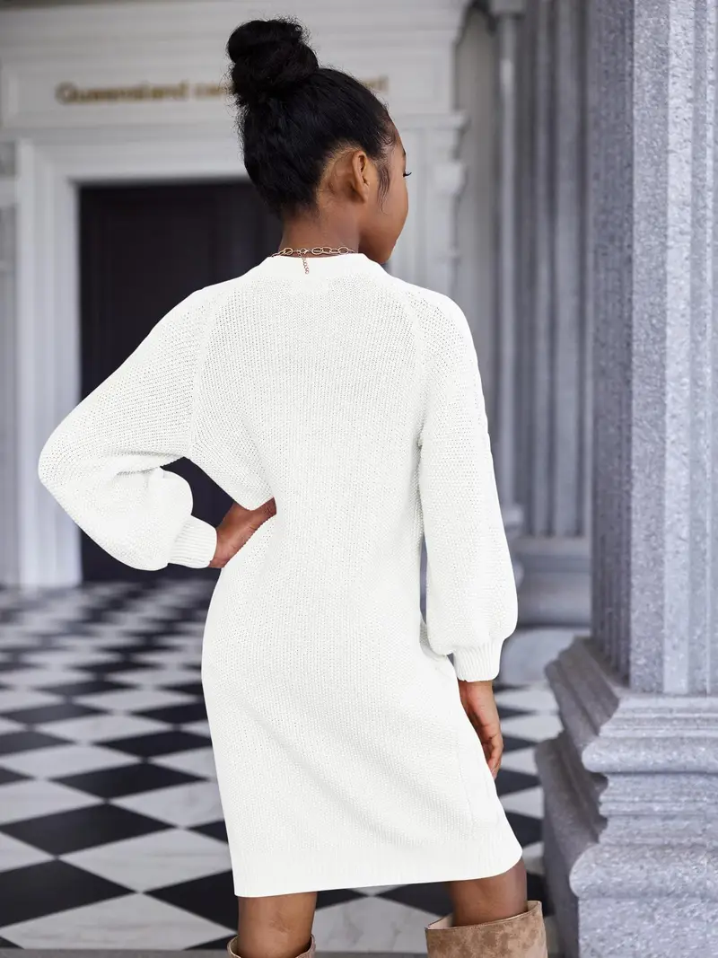 girls sweater dress puff long sleeve casual cable knit - Temu girls sweater dress puff long sleeve casual cable knit - Temu