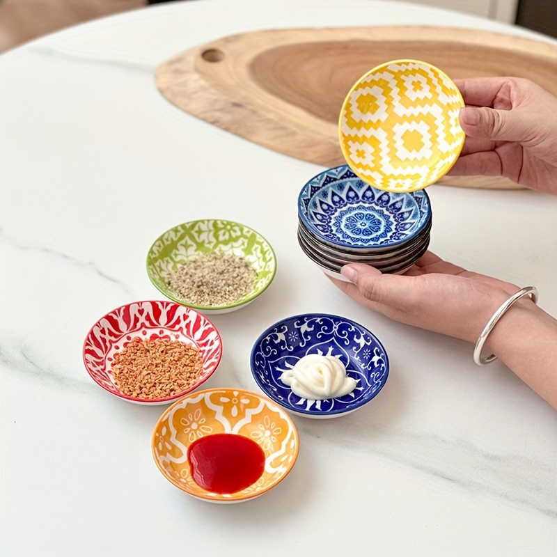 6 10pcs ceramic seasoning plate bohemia plate sauce dish household soy sauce vinegar spices plate for home kitchen restaurant     hot pot picnics camping barbecuw cold dish kitchen tableware dinnerware accessories Product details 8