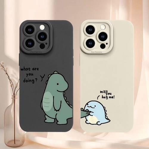phone case your smartphone is with a stylish couple themed phone case featuring a unique cartoon dinosaur design uv printed suitable for iphone 16 15 11 12 13 14 pro max xr x xs 7