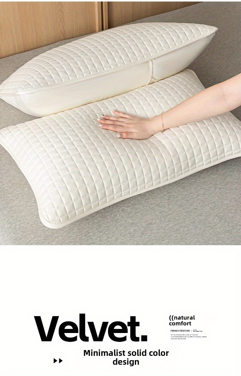 a pillowcase that protects the pillow core and     a quilted pillowcase that protects against oil and dirt and saliva in hotels and homestays details 7