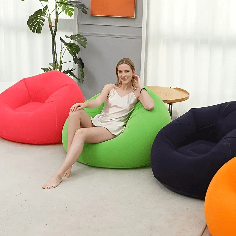 1pc large lazy inflatable sofa chair pvc   seat bean bag sofa outdoor camping sofa portable and easy to   lounge chair 0