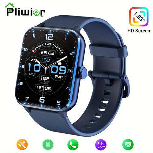 smart watch for men women answer make call 1 85 fitness watch with step counter camera control 350mah battery 130 sports activity for iphone blue