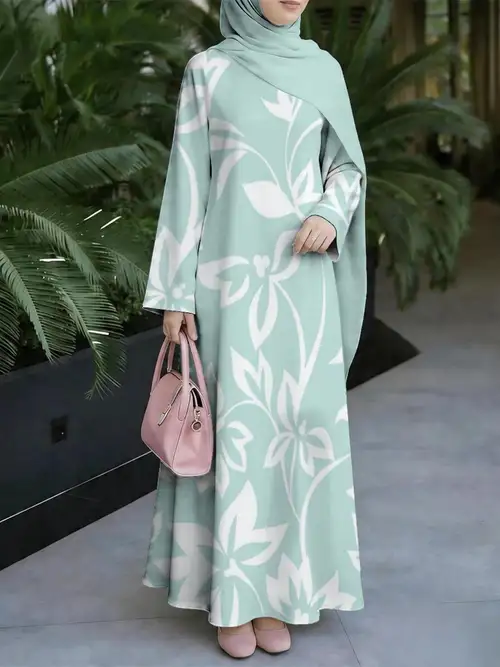 mint green dress hijab Isabella Back Tie Linen Maxi Dress Abaya 941
