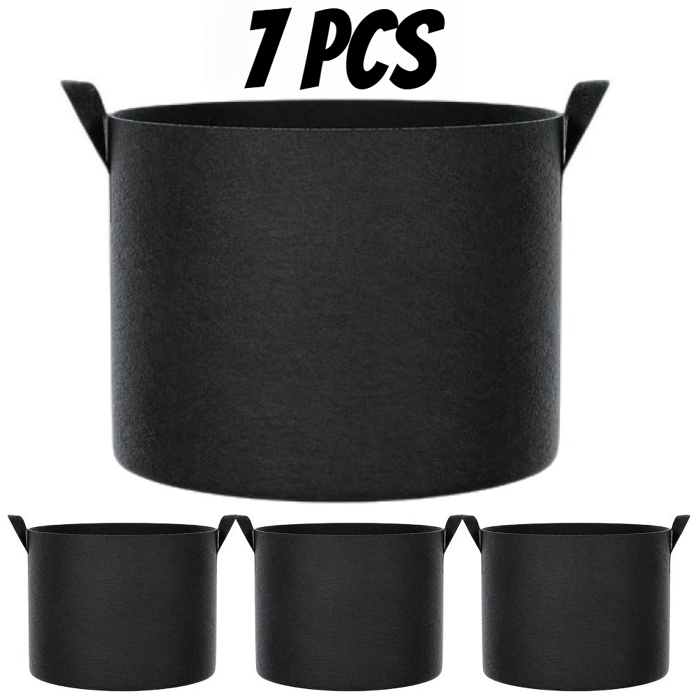 TEMU Ensemble de 7 sacs de de 5 gallons avec poignées | Sacs de en tissu non tissé épaissi et respirant, adaptés à la de fruits, légumes, fleurs et