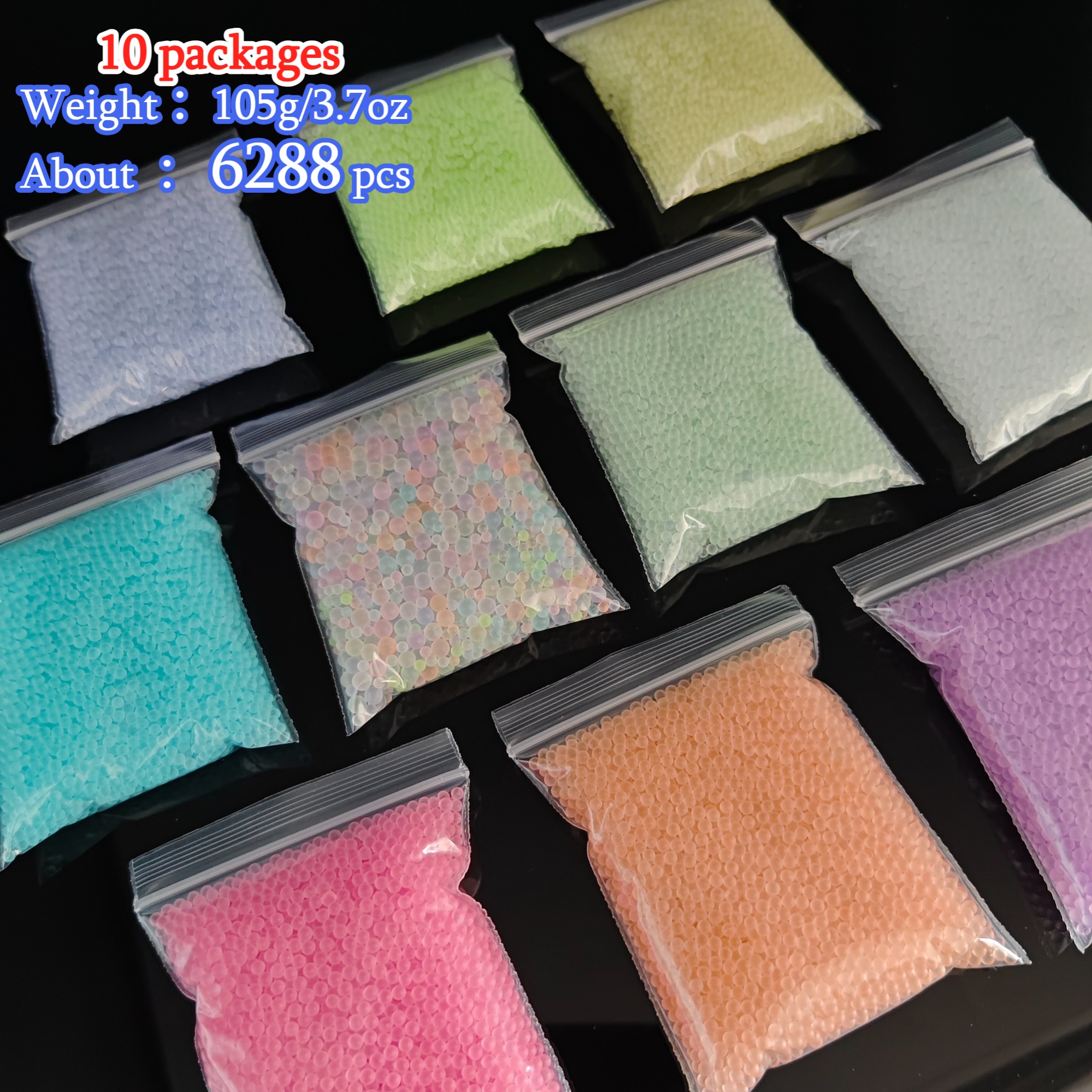 TEMU Approximately 6288pcs Per Pack Of Frosted Non-porous | High-quality Frosted Non-porous | Transparent Round Glass . Exquisite Small Bags, 10pcs
