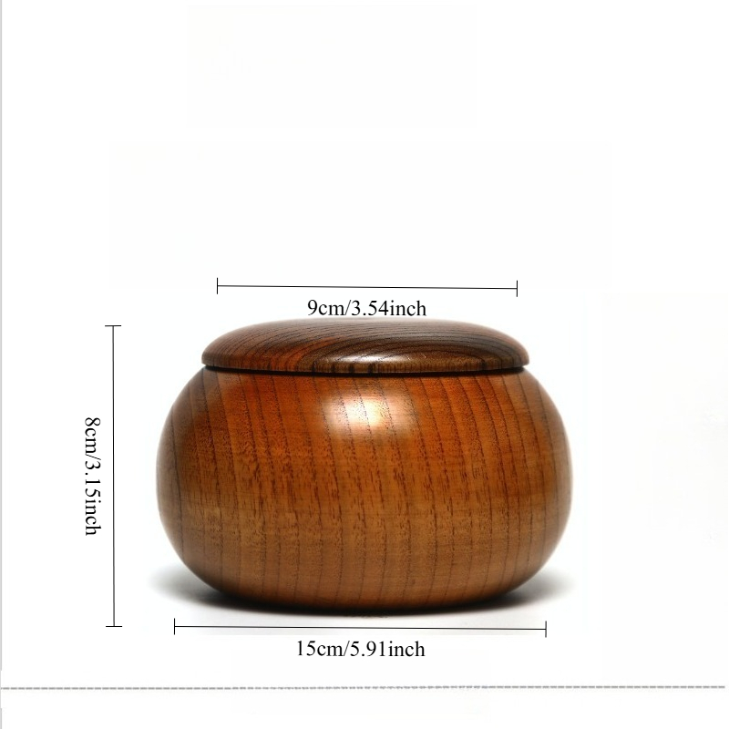 TEMU Sanchuang Household Go Set, Large Solid Jars, Wooden Boxes, Solid Wood Chinese Chess Storage Boxes