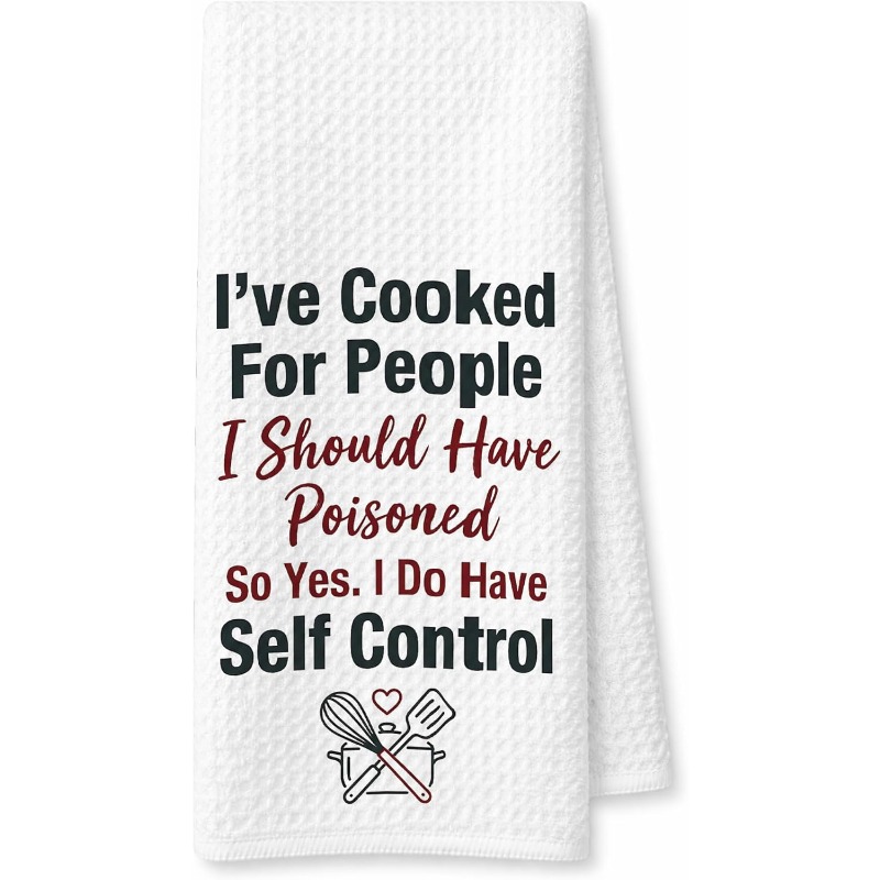 TEMU Chiffon de nettoyage 1pc Serviette de cuisine, Motif de de cuisine amusant Meilleure serviette de cuisine, , Serviette à main de vaisselle