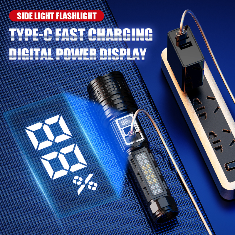 LED Super Bright Flashlight with 7 Adjustable Modes, USB Rechargeable