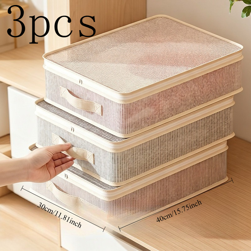 TEMU Fajeno Lot de 3 Sacs de Rangement -poussière en PVC à avec Double Fermeture Éclair, Sacs de Rangement Épaissis pour Vêtements pour Stockage avec