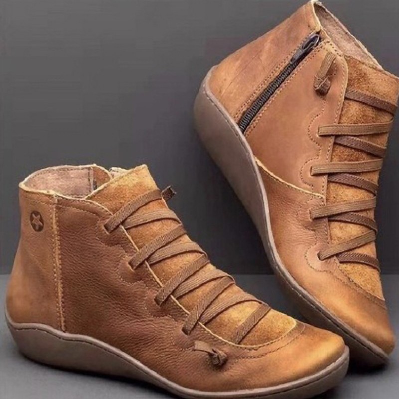 Women' & High-top Ankle Boots, Wide Toe Box Side Zip Casual Booties, Flat Shoes For Casual Attire, Women Shoes