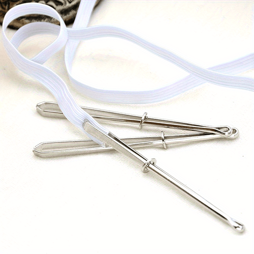 set of 2 elastic waistband threading tools ideal for sewing projects metal clips for waistbands useful for home sewing machines crafting loops for trousers and skirts