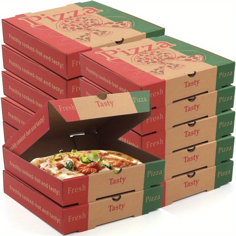 15pcs colorful 8 inch   corrugated pizza boxes takeaway   packaging for pizza cake more 8   4 x 1 7 inches