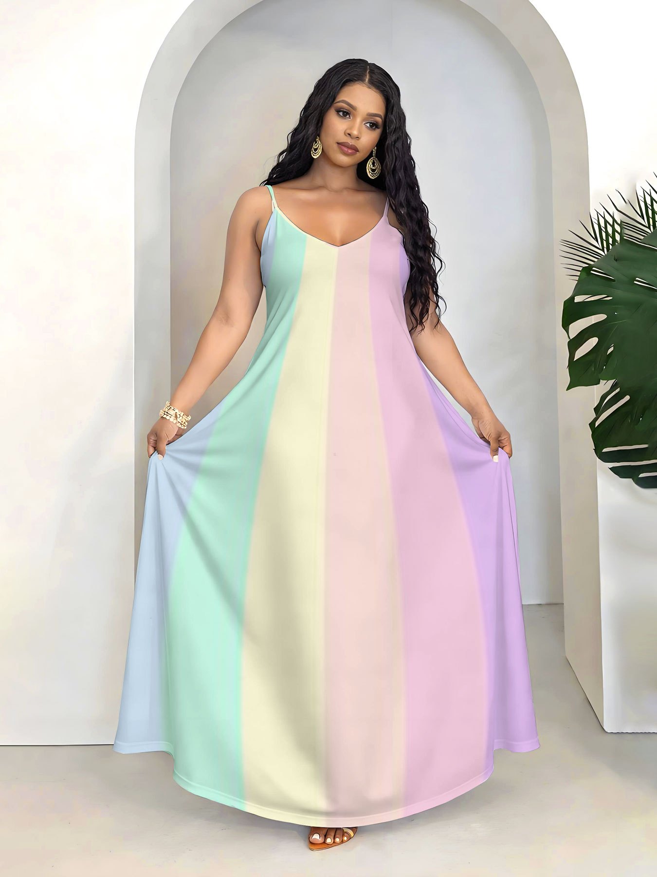 open lace back dress Long Pastel Sequin Prom Dress with Lace-Up Open Back Bright Blue / 4