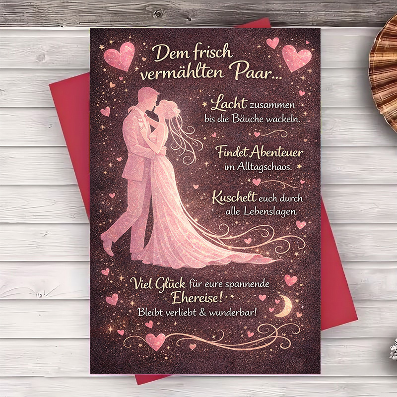 A Romantic Wedding Card Designed For Couples, Perfect For Expressing Congratulations And Wishing Them On Their . An Ideal Gift For Wedding Guests Celebrations