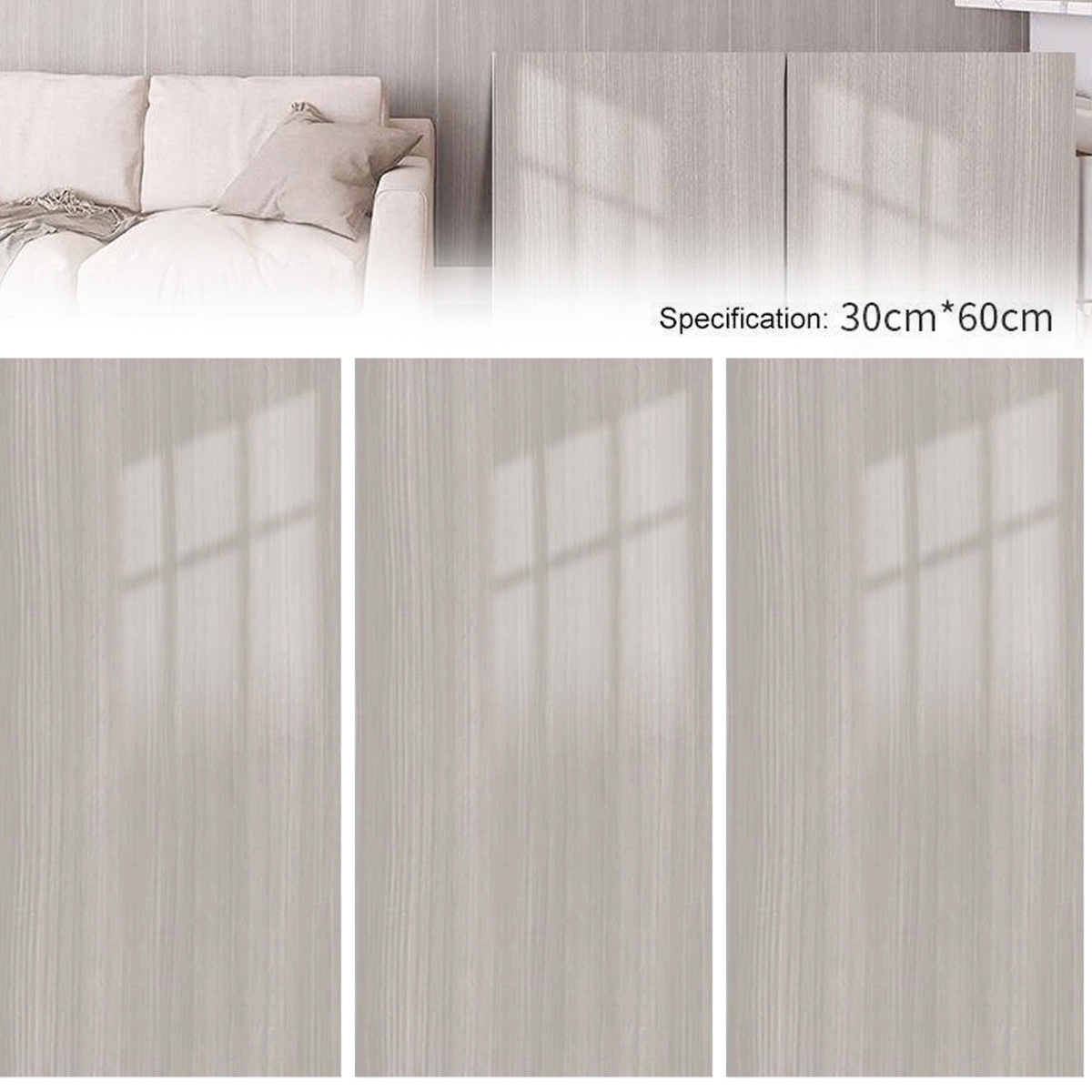 Image of 10 Self-adhesive Wood-effect Wall Panels | 30x60cm Pvc 3d Wallpaper Wall Panels For Kitchens, Living Rooms, Bathrooms