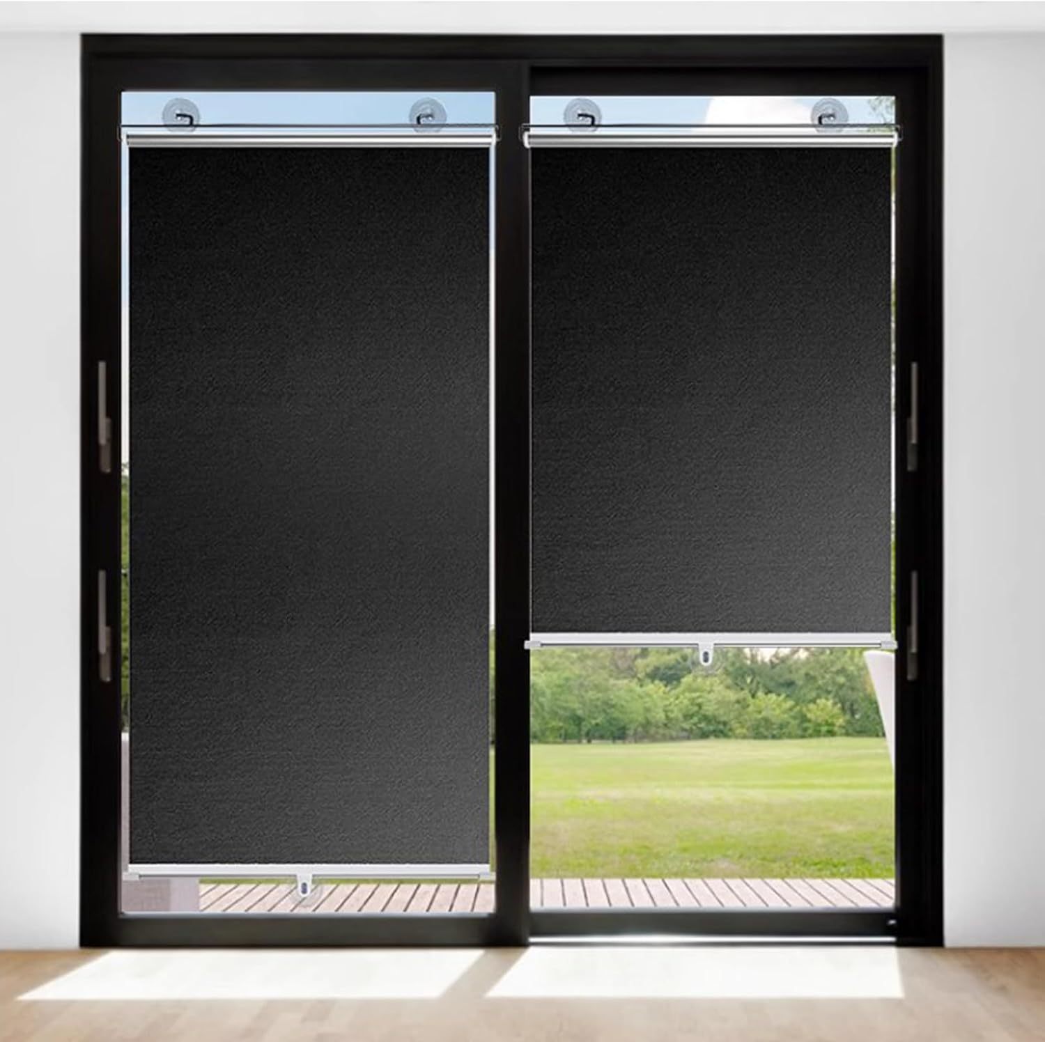 Punch-Free Suction Cup Blackout Curtain - High Quality 100% PVC Thermal Insulated Blackout Roller Shade, Design, Suitable for Kitchen, Bathroom And Car Windows, Modern Style, Blocks Light And Keeps Warm, Bedroom Privacy Screen | Smooth Texture
