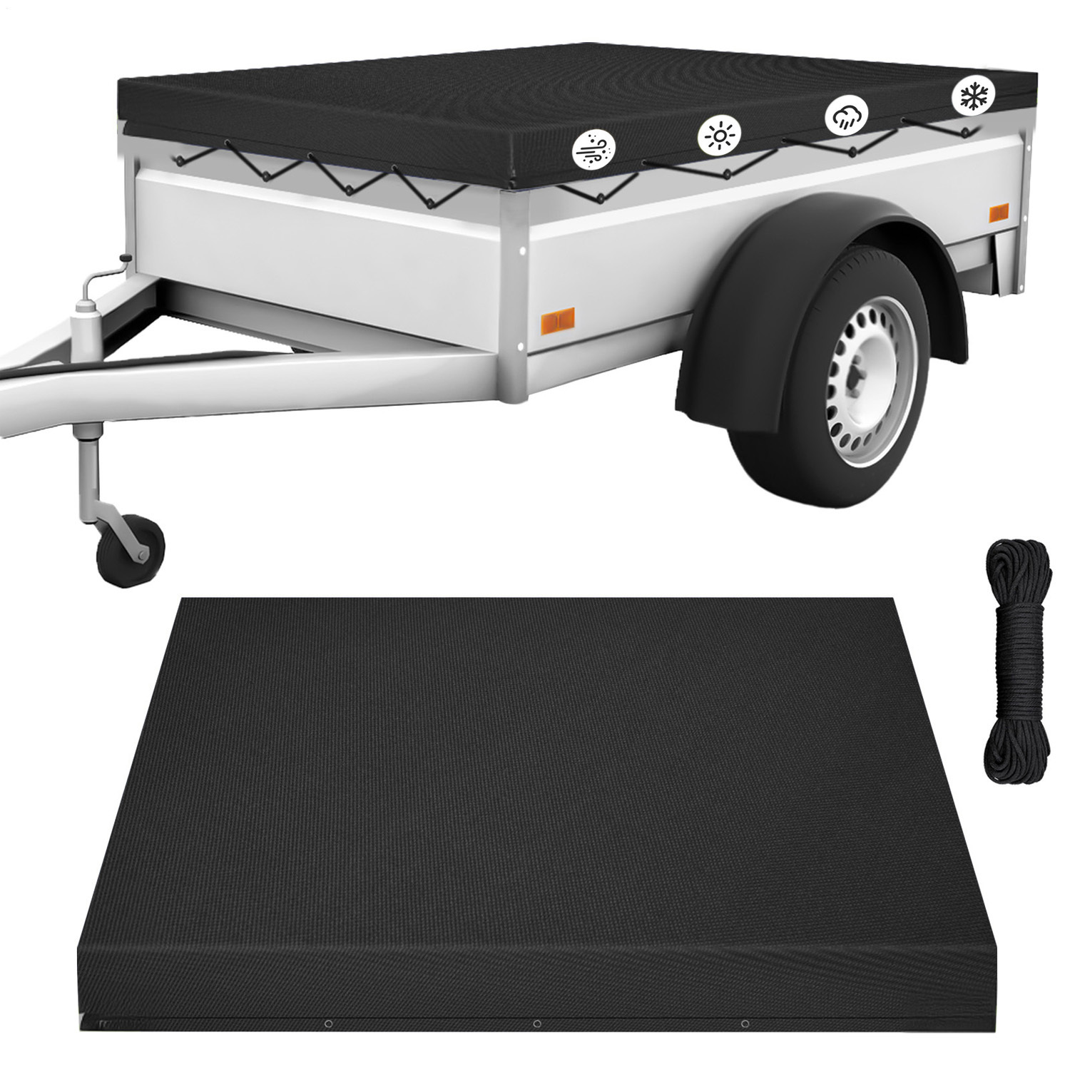 Trailer Cover, Duty Dump Trailer Cover, 600d Heavy Duty Oxford Fabric, Dump & Utility Trailer Cover
