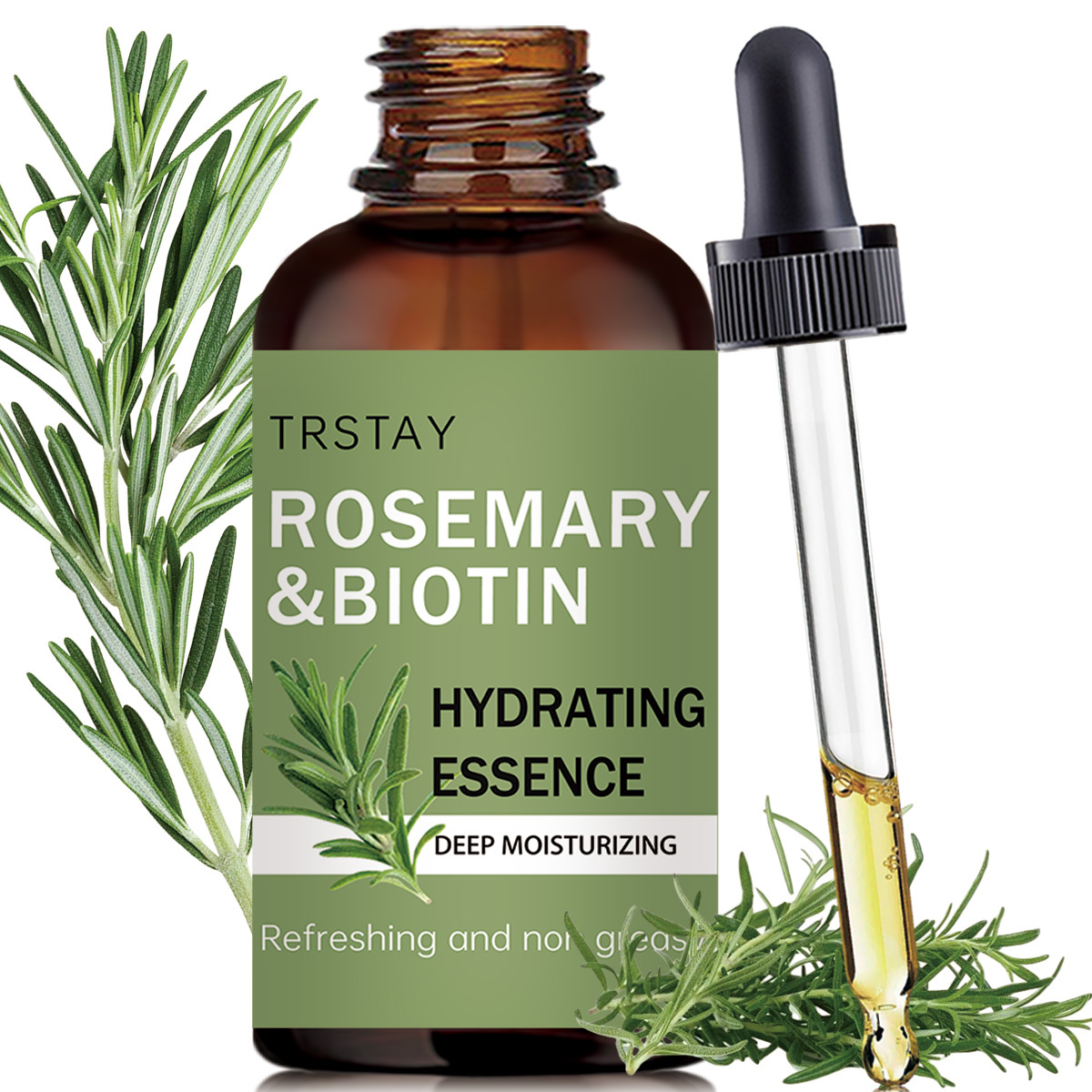 0.68oz Hair Essence, Containing Rosemary and Biotin, Deep Moisturizing, Refreshing and Not Greasy, Suitable for All Hair Qualities