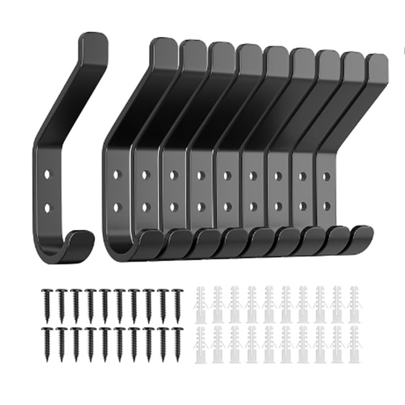 

5/10pcs Carbon Steel Wall Hooks - Rustproof, Heavy-duty For Towels, Clothes, Hats & Keys Storage