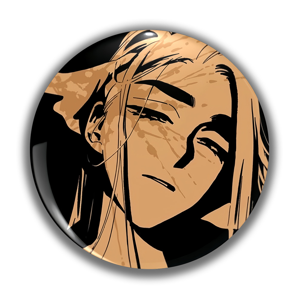 TEMU 2d Flat - 1pc Men's Casual Round Brooch, Anime Cartoon Pin, Fashionable And Exquisite Accessory, Unisex Badge, Ideal Fun Gift For Relatives, , ,