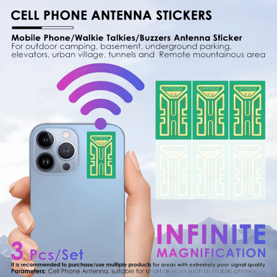 Amplificador de sinal portátil de alta performance - Adesivo de antena de cobre para melhoria da recepção em áreas remotas, campismo e viagens - Não é necessário bateria, adequado para smartphones e dispositivos, adesivos de campismo
