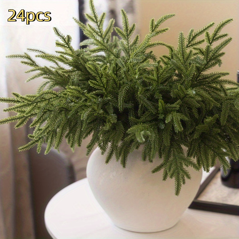 24/12pcs Artificial Cedar - Perfect For Christmas & Decor, Tabletop Accents