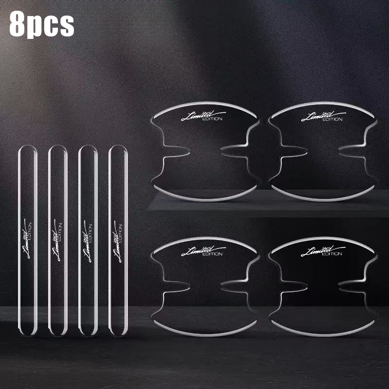 TEMU 8pcs Set Of Car Door Handle Protectors, Invisible And , Wear-resistant And Durable, With Car-specific Adhesive Backing, , Effectively Protects