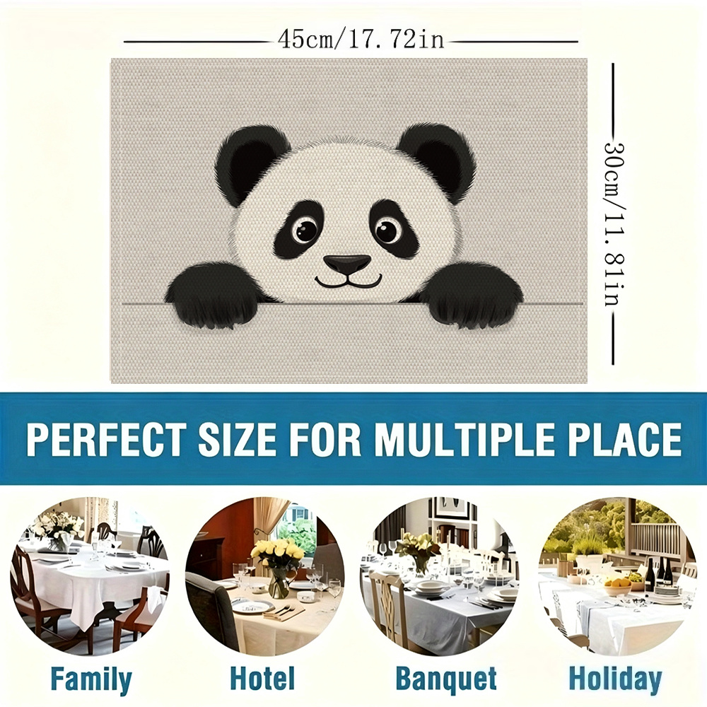 Cute Panda Patterned Placemats For Festive Dining Table Decor_voghion.com