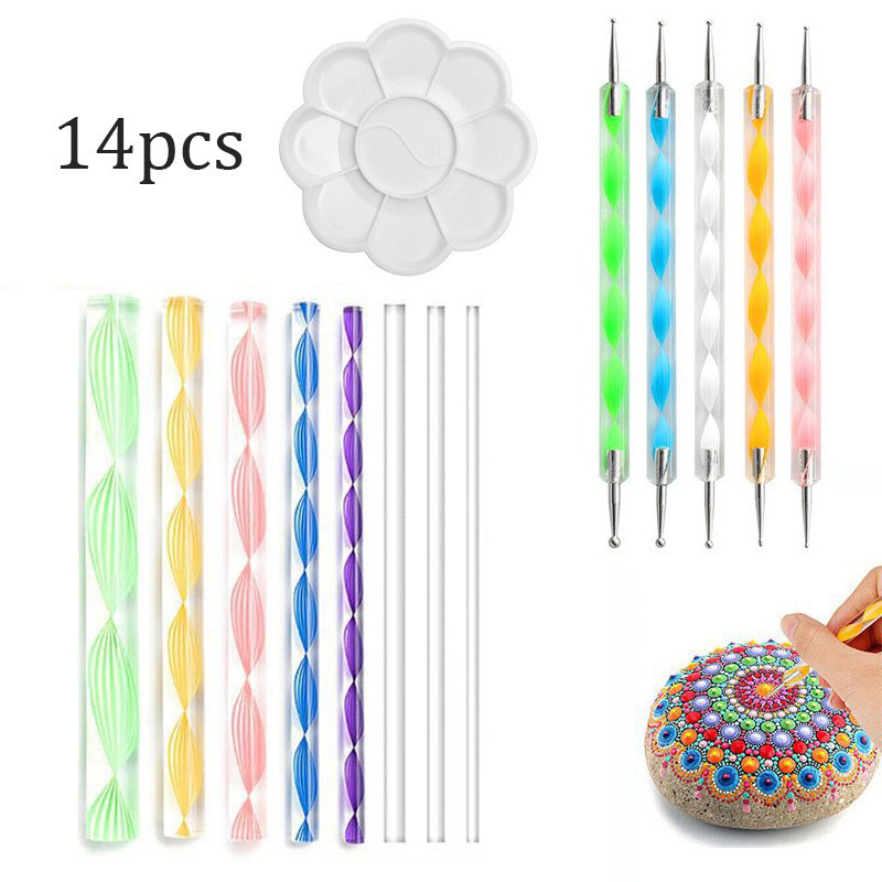 TEMU Tool Set van 14: Dotting Potlood, Palet, en Decoratie Stokjes Klei Gereedschap Kit Aardewerk Gereedschap Kit Moederdag Cadeaus