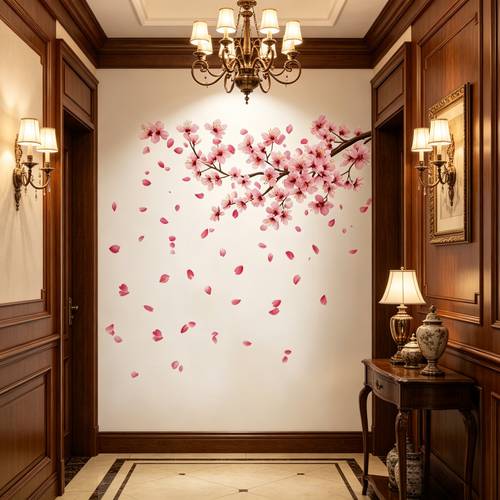 30x60cm cherry wall decals peel and stick removable falling sakura branch stickers for living room bedroom home decor