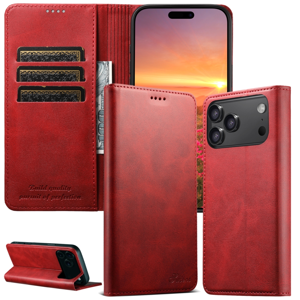 TEMU Phone Case - Calfskin Minimalist Magnetic Card Holder For 17promax/17pro/17air/17 Full-coverage Anti-fall Phone Case