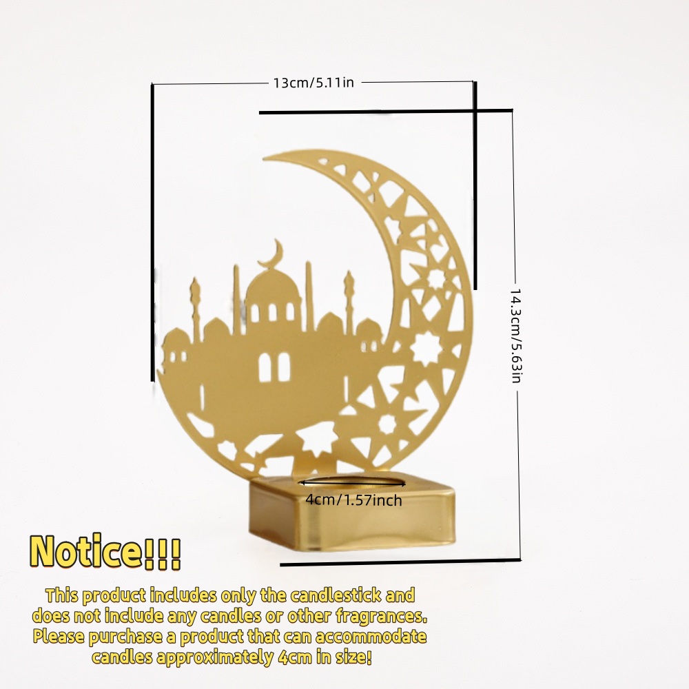 Easy Moon Holiday Candlestick Aromatherapy Candlestick Arabic Style Decorative Eid Holiday Celebration Atmosphere Desktop Decorations