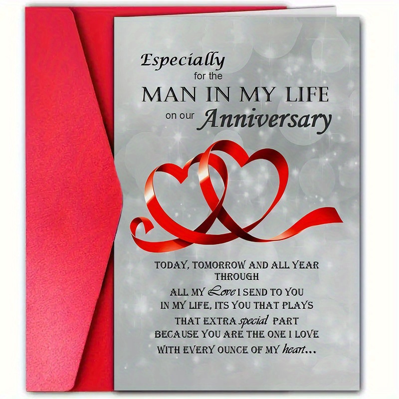 

1pc Romantic Anniversary Valentine's Day Card With Envelope, 12cm*18cm, For Boyfriend, Girlfriend, Wife, Husband, Unique Paper Greeting Card, Suitable For Valentine's Day Celebration