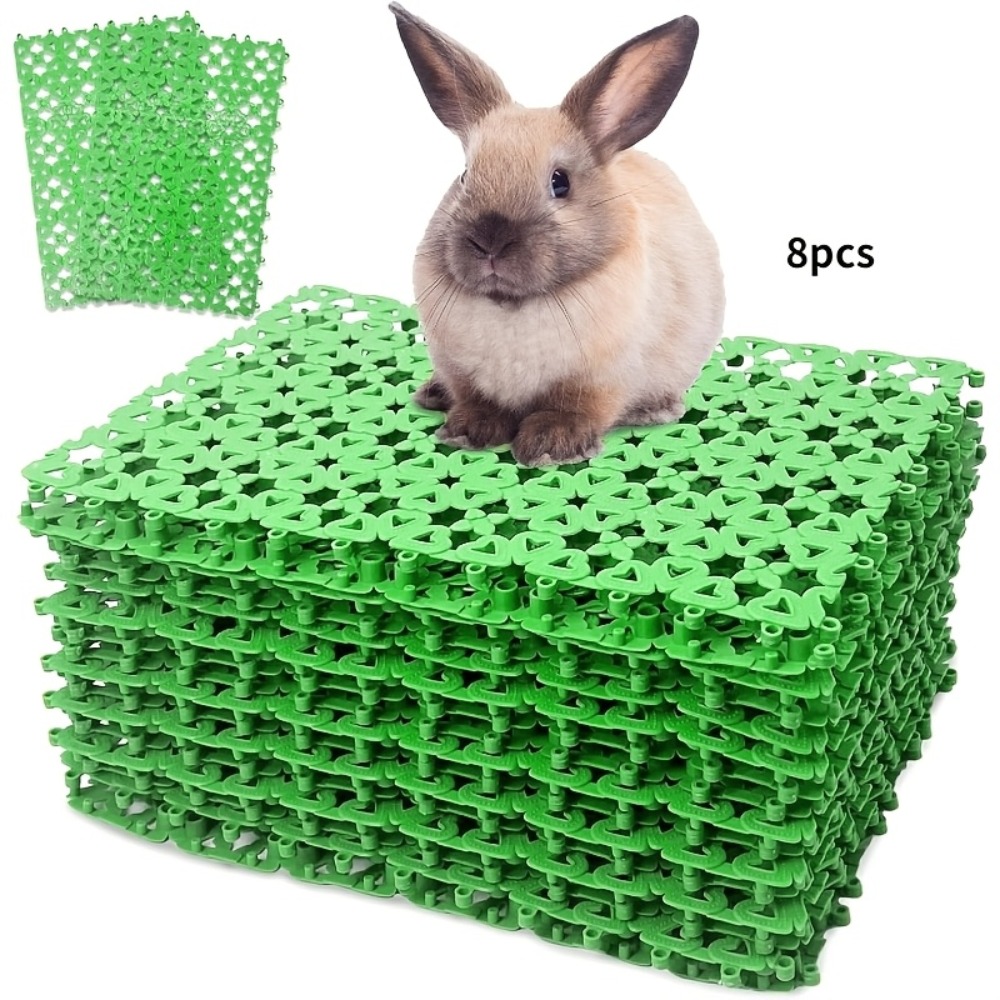 8pcs Interlocking Plastic Cage Mats for Small Pets
