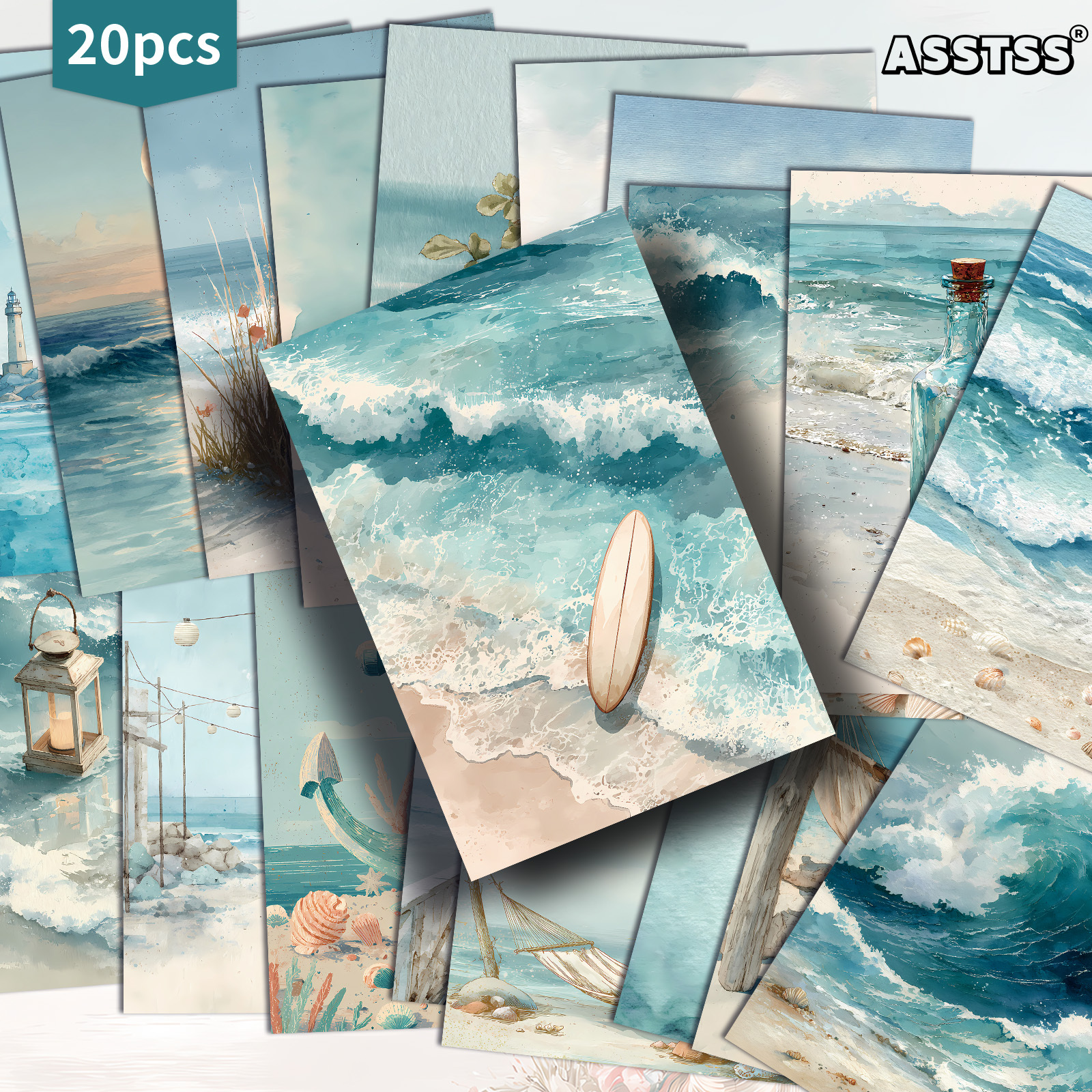 TEMU 20pcs Asstss (package/box) Suitable For Junk Journaling & Scrapbooking Vintage Coastal Beach Postcards - 4x6 Retro Pinup Cards With Classic