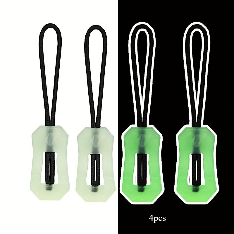 TEMU 4 Tpu Zipper Pull Rings And Luminous Sliders, Ideal For Backpacks, Jackets, And Sewing Repair Kits