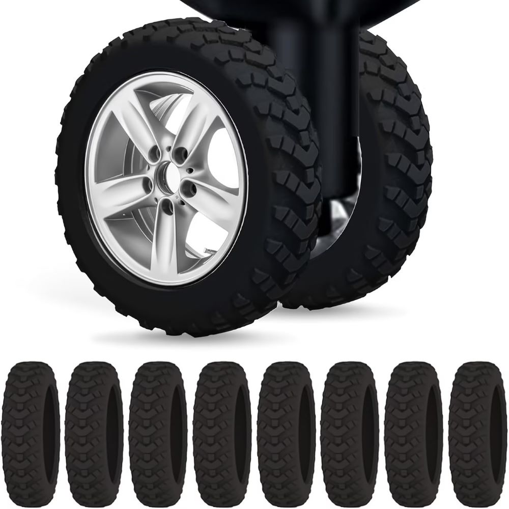 TEMU 8pcs Newly Upgraded Travel Suitcase Universal Wheel Protection Covers, Durable Silicone Luggage Wheel Covers, Noise Reduction, Anti-slip,