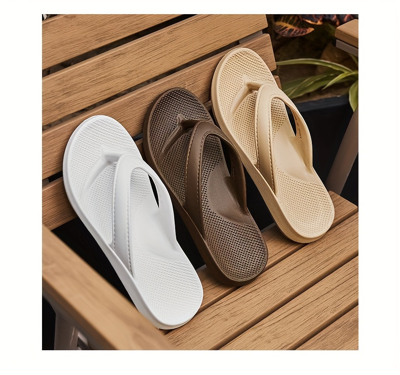   womens elegant arched support flip flops with eva soft cushion non slip arch support shoes machine washable durable   for   black white casual semi formal wear comfortable indoor outdoor shoes Product details 0