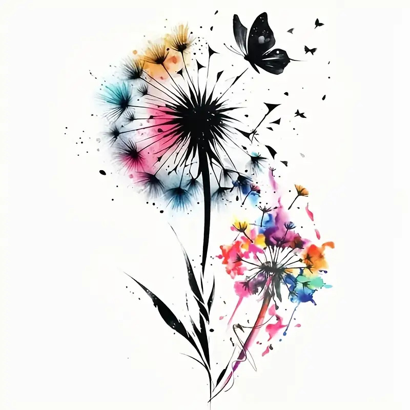 2d Flat, 2d Flat Sticker 7inch Dandelion And Vinyl Decal, Suitable For Laptop, Water Bottle, Truck, Phone, Motorcycle, Window, Wall, Cup Car Sticker