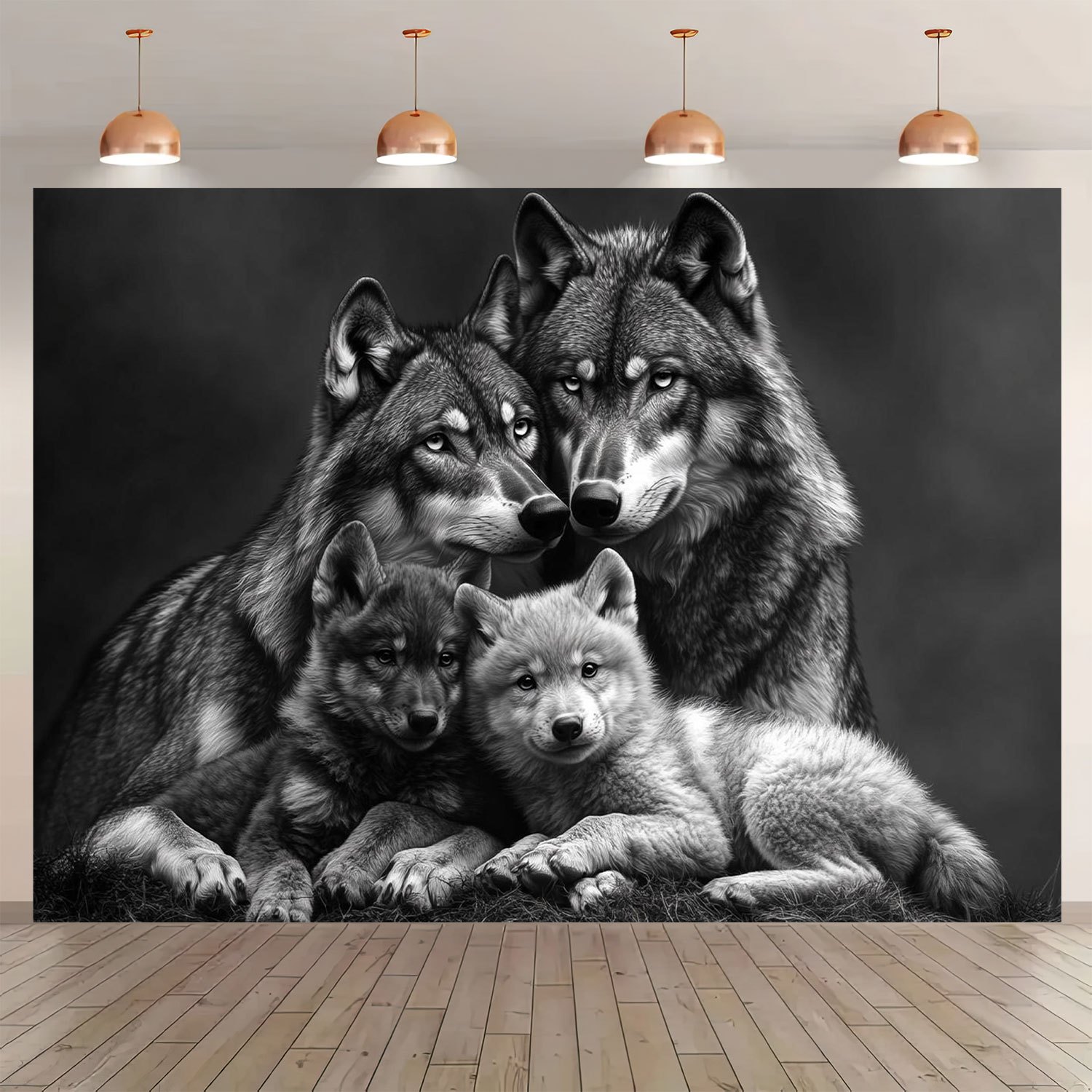 Wolf-familien-wandteppich Für Innen- Und Außendekoration_voghion.com