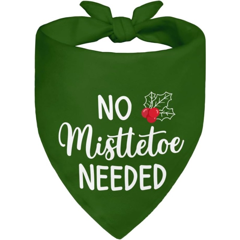 TEMU 1pc Bandana With Scarf - Adjustable No-mistletoe Holiday Puppy Collar, Birthday Gift For Dog Lovers, Medium Dogs (24.8&times;11 Inch) Photo Prop Accessory For