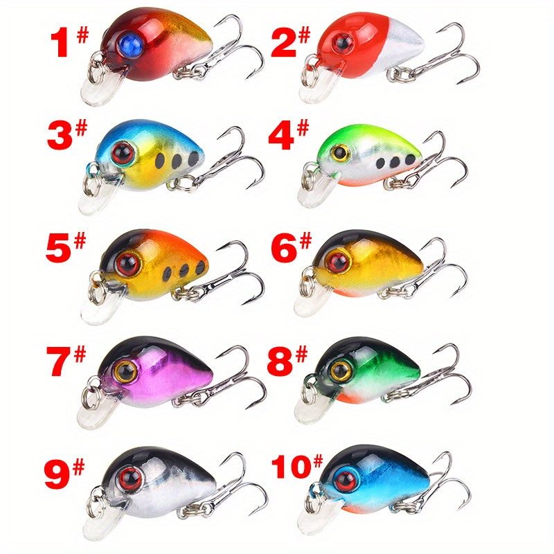 TEMU 10pcs Premium Crankbait Fishing Lure Kit- Hard Bait Set For Pike, Carp, And Mixed - Artificial Spoonbait With Wobbling Action For - For Bass Fishing Enthusiasts- Ideal Gift For