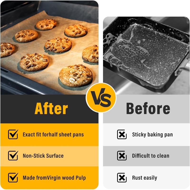 parchment paper sheets for baking 1216in precut nonstick parchment paper unbleached baking sheet paper for air fryerbaking grilling steaming oven suitable for bread cake     Product details 3