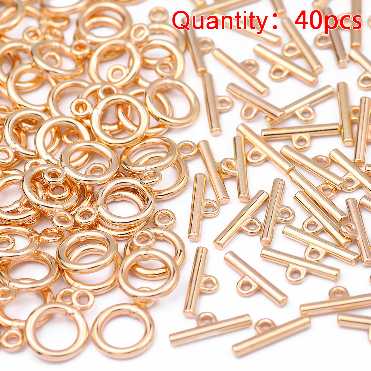 TEMU 40 piezas de hebillas OT de plástico de 16 mm en dorado y plateado para manualidades, artesanías y suministros de costura; abalorios y