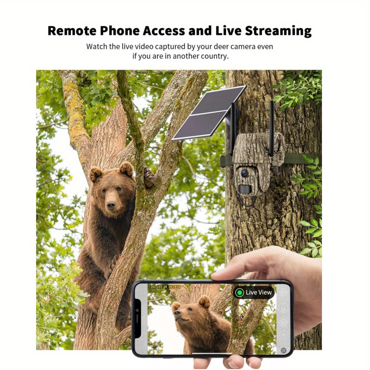 lte solar powered cellular trail camera solar panel wildlife Temu